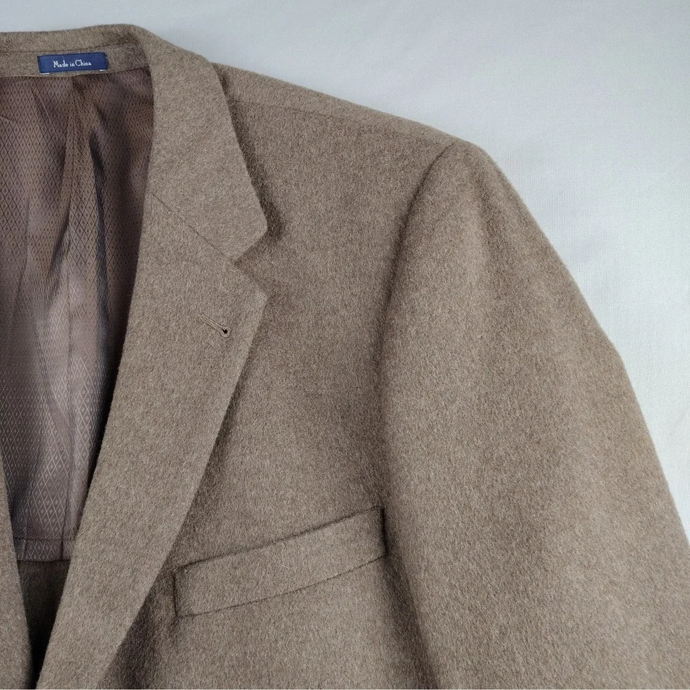 Turnbury 50R 100% Camel Hair Sport Coat Blazer Brown 2 Button Mens Jacket